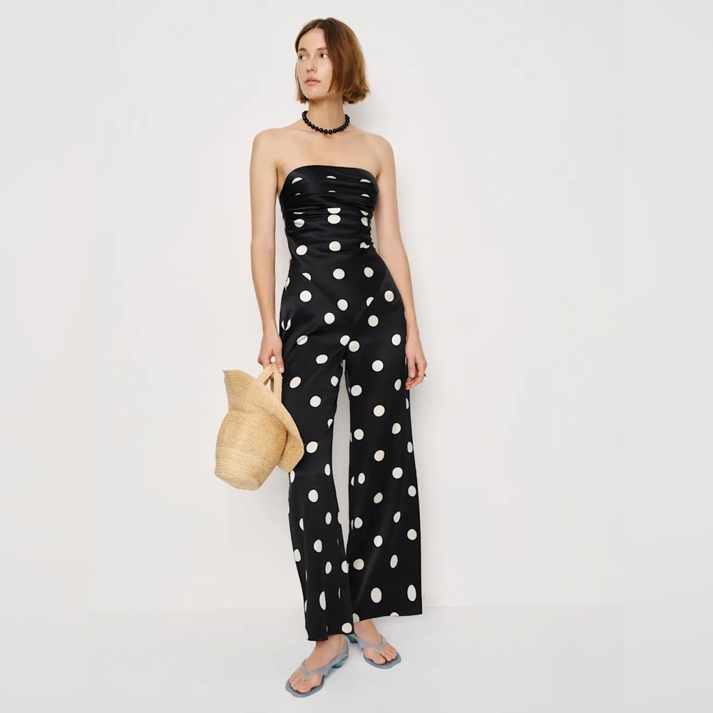 Reformation Marisol Silk Two Piece Black - Size M